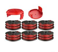 Trayneel Lot de 6 bobines et couvercles de rechange pour débroussailleuse Hyper Tough HT18 401 004 01 004 01 16 mm en nylon 7,6 m pour WG105 WG106 WG108 WG109 WG112 WG113 WG115 ABS