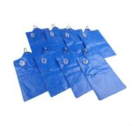 Trayneel Lot de 8 sacs de lestage d'hiver en PVC à suspendre avec crochets pour piscine hors sol - Housse de sécurité en bleu - 21 x 35 cm - Rectangulaire - Accessoires de piscine d'extérieur