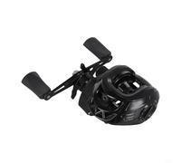 Trayneel Moulinet de pêche Baitcasting 7.2:1 avec traînée maximale de 5,4 kg pour eau salée et eau douce, construction légère en ABS et métal, capacité de ligne standard, noir (main droite)