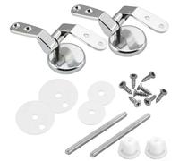 Trayneel Paire de charnières réglables chromées pour siège de toilette avec construction en alliage de zinc, vis en acier inoxydable et écrous de fixation en nylon pour sièges en bois, MDF ou résine