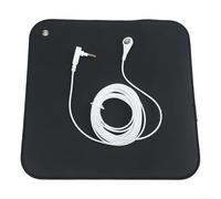 Trayneel Tapis de sol avec câble pour mise à la terre en cuir de carbone conducteur doux avec cordon de 45 m pour le sommeil, le yoga, la méditation, le bien-être Noir (25 x 25)