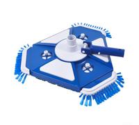 Trayneel Tête d'aspirateur triangulaire pour piscine avec brosse latérale robuste de 9,1 m, connecteur pivotant, outil de nettoyage pour les coins, les murs, les marches, les feuilles et les débris