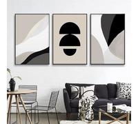 Trayosin Lot de 3 posters de qualité supérieure - Noir et beige - Décoration murale bohème - Pour salon, chambre à coucher - Impression d'art moderne - Sans cadre - 21 x 30 cm