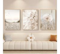 Trayosin Lot de 3 posters - Impression d'art moderne - Style bohème - Herbe de la pampa - Décoration murale - Pour salon et chambre à coucher - Beige - Sans cadre - A, 40 x 50 cm