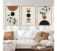 Trayosin Lot de 3 posters modernes - Impression d'art abstraite - Décoration murale pour salon et chambre à coucher - Style bohème - Sans cadre photo - 30 x 40 cm - Vert