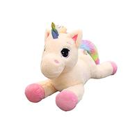 Trayosin Peluche licorne - 40/60 cm de haut - Super douce - Coussin licorne - Peluche mignonne pour enfants et filles - Cadeau de poupée (beige rose, 60 cm)
