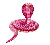 Trayosin Peluche serpent géant en peluche - Grand animal rempli - Serpent réaliste - Jouet en peluche - Cadeau pour anniversaire, fête - Accessoire de ramassage (rose, 80 cm)