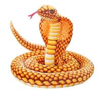 Trayosin Peluche serpent géante en peluche - Grand animal rempli - Serpent - Jouet réaliste - Cadeau pour anniversaire, fête - Accessoire de fête - Jaune - 170 cm
