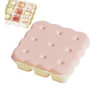 Trays for Freezer with Lid, Cookie Shape Silicone Cube Mould with Soft Bottom for Easy Release, Reusable Tray Molds for Whiskey Cocktail Coffee Wine Chilling Bar Kitchen Fridge Use