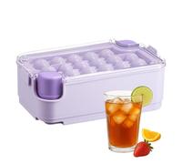 Trays With Lid - Flexible Large Easy Release Ice Mold With Storage Box, Square Maker Tray For Cocktails Whiskey Coffee Kitchen Parties Camping Drinks