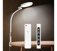 Trayvespace I-Clip Lampe Lumiere du Jour, Sad Lamp avec Télécommande & Contrôle, 5 Temperaturas de Color y 5 Niveles, Daylight Lampe pour Lecture, Bureau (Blanc)