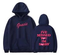 Trconk Gracie Abrams I've Missed You Im Sorry Tour Merch Sweat À Capuche Unisexe Pocket Drawstring À Manches Longues Sweatshirt Fashion Imprimé Pullover Hoodies pour Hommes Femmes XS~4XL-Black||XS