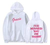 Trconk Gracie Abrams I've Missed You Im Sorry Tour Merch Sweat À Capuche Unisexe Pocket Drawstring À Manches Longues Sweatshirt Fashion Imprimé Pullover Hoodies pour Hommes Femmes XS~4XL-Black||XS