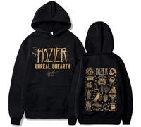 Trconk Hozier Unreal Unearth Tour Sweat À Capuche Femmes Hommes Unisexe Décontracté Pullover Sweatshirt Imprimé Mode Manches Longues Hoodie XS~4XL-Black||x_s