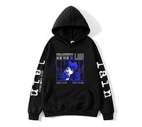 Trconk Imprimé Sweats À Capuche Serial Experiments Lain Anime Sweats À Capuche Sweatshirts À Manches Longues Hommes Femmes Confortable Polyvalent Couples Sweatshirts Pullover Tops XXS~3XL-Black||XXS