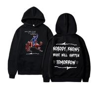 Trconk Rapper Bad Bunny Unisexe Sweat À Capuche Manches Longues Pullover Mode Harajuku Hip Hop Streetwear Hommes Femmes Sweatshirt-Black||XXS