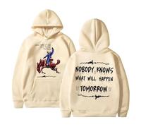 Trconk Rapper Bad Bunny Unisexe Sweat À Capuche Manches Longues Pullover Mode Harajuku Hip Hop Streetwear Hommes Femmes Sweatshirt-Black||XXS