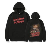 Trconk Rappeur Anuel AA Imprimé Sweat À Capuche Hommes Femmes Décontracté Manches Longues Sweatshirt Mode Hip Hop Oversized Pullover Tops Vêtements De Ville-Black||XXS