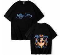 Trconk Singer Katy Perry Merch T-Shirts Femmes Hommes Mode Décontracté Col Rond Manches Courtes Streetwear Coton T-Shirt XS~4XL-Black||x_l