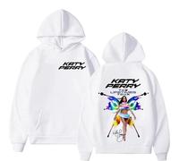 Trconk Singer Katy Perry Sweat À Capuche Hommes Femmes Mode Unisexe Pullover Sweatshirts Décontracté Imprimé Manches Longues Hoodies Streetwear XS~4XL-White||m