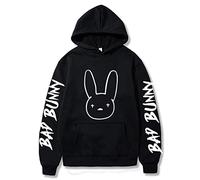 Trconk Sweat À Capuche Bad Bunny Sweat À Capuche Mode Tops Hip Hop Streetwear Hommes Femmes Hoodies Oversized Manches Longues Sweatshirts Harajuku Survêtements Neutre Pullover-Black||XXS