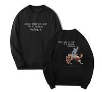 Trconk Sweatshirt Bad Bunny Col Ras du Cou Manches Longues Pullover Vêtements De Ville Femmes Hommes Hip Hop Mode Décontracté Capuches Unisexe Hauts-Black||XXS