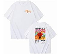 Trconk T-Shirt Bad Bunny Imprimé Coton Manches Courtes T-Shirt À Manches Courtes Hommes Femmes Décontracté Détaché Neutre T-Shirts Manches Courtes Hauts Garçons Filles-Black||XXS
