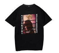 Trconk T-Shirt Moriarty The Patriot Imprimé Anime T-Shirts Manches Courtes Hommes Femmes Hipster Streetshirt Adolescents Garçons Filles Décontracté Détaché Manches Courtes Hauts XXS~3XL-Black||XXS