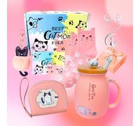 Trcousoa Mug Cat Mum - Cadeaux pour les amoureux des chats et les femmes - Thème anniversaire, fête des mères (rose)