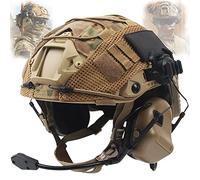 TRCTIC Ensemble de Casque Tactique Multicam avec Casque Militaire et Couvre Casque Airsoft Fast Équipement de Protection Chasse pour Jeu CS CQB en Plein Air
