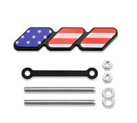 TRD Badge décoratif tricolore pour calandre - Accessoire de décoration de voiture et camion - Étiquette pour Tacoma 4Runner Tundra Sequoia Rav4 Highlander (rouge USA)