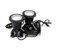 TRDEWR 12V RGB LED lumière sous-Marine 36LED IP68 étanche projecteur d'aquarium Piscine Fontaine étang réservoir for Paysage décor CréEr Une Ambiance(2 Lights No Remote)