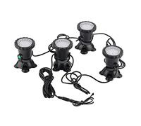 TRDEWR 12V RGB LED lumière sous-Marine 36LED IP68 étanche projecteur d'aquarium Piscine Fontaine étang réservoir for Paysage décor CréEr Une Ambiance(4 Lights No Remote)