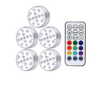 TRDEWR 13 LEDs lumière sous-Marine 16 Couleurs rvb IP68 étanche Piscine RF télécommande lumières Submersibles for étang Vase CréEr Une Ambiance(1 Controller 5 Lamp)