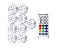 TRDEWR 13 LEDs lumière sous-Marine 16 Couleurs rvb IP68 étanche Piscine RF télécommande lumières Submersibles for étang Vase CréEr Une Ambiance(1 Controller 9 Lamp)