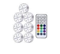 TRDEWR 13 LEDs lumière sous-Marine 16 Couleurs rvb IP68 étanche Piscine RF télécommande lumières Submersibles for étang Vase CréEr Une Ambiance(1 Controller 7 Lamp)