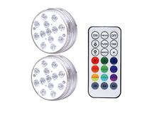 TRDEWR 13 LEDs lumière sous-Marine 16 Couleurs rvb IP68 étanche Piscine RF télécommande lumières Submersibles for étang Vase CréEr Une Ambiance(1 Controller 2 Lamp)