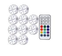 TRDEWR 13 LEDs lumière sous-Marine 16 Couleurs rvb IP68 étanche Piscine RF télécommande lumières Submersibles for étang Vase CréEr Une Ambiance(1 Controller 10 Lamp)