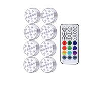 TRDEWR 13 LEDs lumière sous-Marine 16 Couleurs rvb IP68 étanche Piscine RF télécommande lumières Submersibles for étang Vase CréEr Une Ambiance(1 Controller 8 Lamp)