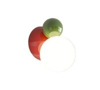 TRDEWR Belle Applique Murale LED Rouge Vert Blanc Métal Chambre D'enfants Lampes Murales Salon Bureau Allée Escaliers Boule Acrylique Blanche Protection des yeux et économies d'énergie(Style 3)