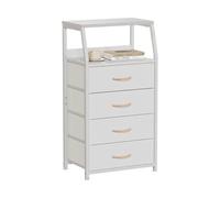 TRDEWR Commode À 4 Tiroirs, Table De Chevet, Armoire Rangement avec Étagères Ouvertes, Cadre en Acier for Chambre Coucher Et Salon Une ExéCution SoignéE(A)