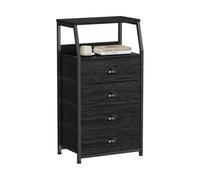 TRDEWR Commode À 4 Tiroirs, Table De Chevet, Armoire Rangement avec Étagères Ouvertes, Cadre en Acier for Chambre Coucher Et Salon Une ExéCution SoignéE(B)