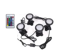 TRDEWR Étanche LED sous-Marine lumière Lampe RGB sous-Marin projecteur Piscine Fontaine étang Eau Jardin Aquarium CréEr Une Ambiance(4 Bulbs Set)
