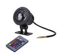 TRDEWR Étanche RGB LED lumière d'inondation sous-Marine Fontaine Piscine étang Aquarium projecteur Ampoule Lampe extérieur Jardin AC DC CréEr Une Ambiance(Black,10W AC DC 12V)