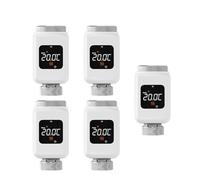 TRDEWR Robinet Thermostatique Intelligent Tuya Smart WiFi for Radiateur, Programmable Via Application Mobile, avec Télécommande Et Commande De Température Chauffage Et Eau Chaude(5PCS-WiFi)