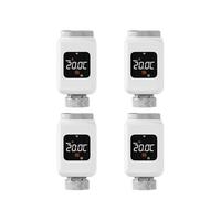 TRDEWR Robinet Thermostatique Intelligent Tuya WiFi for Radiateur, Programmable Via Application Mobile, avec Télécommande Et Commande De Température Chauffage Et Eau Chaude(4PCS-WiFi)