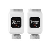 TRDEWR Robinet Thermostatique Intelligent Tuya WiFi for Radiateur, Programmable Via Application Mobile, avec Télécommande Et Commande De Température Chauffage Et Eau Chaude(2PCS-WiFi)