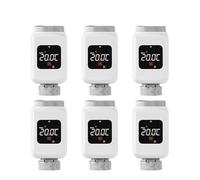 TRDEWR Robinet Thermostatique Intelligent Tuya WiFi for Radiateur, Programmable Via Application Mobile, avec Télécommande Et Commande De Température Chauffage Et Eau Chaude(6PCS-WiFi)