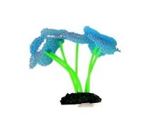 TRDEWR Silicone Glowing Artificielle Aquarium Lumière Coral Plantes Lumières sous-Marines Animaux Décor Aquatique Champignon Hippocampe CréEr Une Ambiance(Blue Leaf)