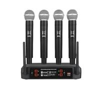TRDEWR Système De Microphone sans Fil Professionnel À 4 Canaux Karaoké Portable Adapté Aux Fêtes Domicile Et D'église Compatibilité Universelle